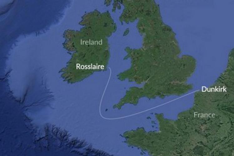 Rosslaire, Dunkirk, Wales Route Map